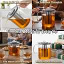 Aquach 85oz Large Glass Teapot & Tea Maker- Stovetop & Dishwasher Safe, Plastic-Free Borosilicate Glass Tea Kettle for Loose Leaf & Iced Tea