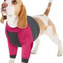 LeLePet Dog Recovery Suit for Front Legs, Dog Sleeve to Stop Licking, Elbow Protector for Leg Injuries Shoulder Wounds After Surgery Male Female,Zippered Long-Sleeved Shirt Cone Alternative(S-3XL)