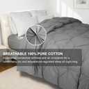 Pinch Pleat Goose Feather Microfiber Down Comforters King Size, Grey 100% Cotton Duvet Insert, Fluffy Medium Warmth Bedding Comforter with Corner Loops (Light Grey, 106 x 90 Inch)