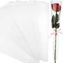 Yexiya Single Rose Sleeve Bouquet Bags, Single Floral Clear Packaging Bag, Flower Wrapping Paper, Flower Bouquet Sleeves for Valentine's Gift Galentine's Day Mother's Day Wedding Birthday(200 Pcs)