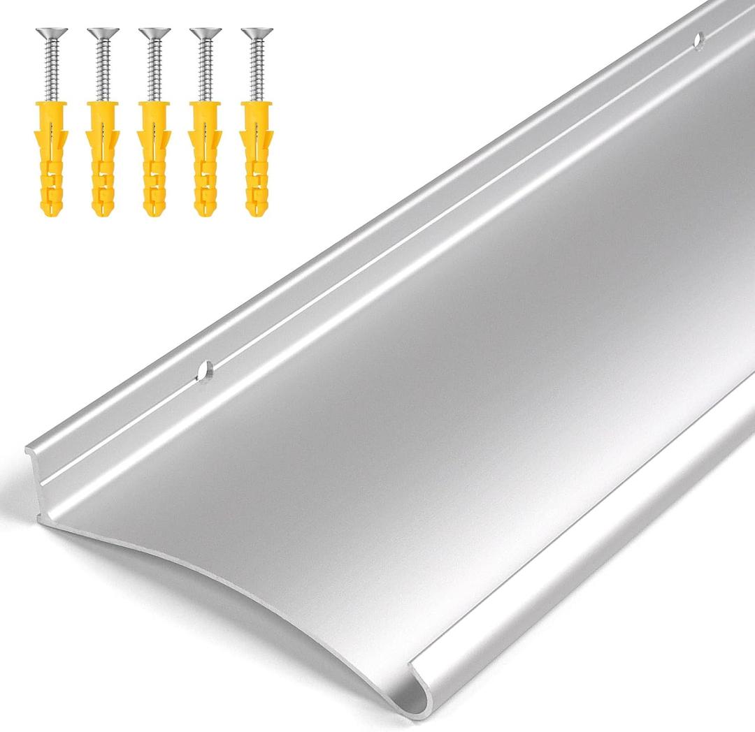 4" Extra-Wide Door Rain Drip Guard, 40" L Heavy Duty Aluminum Thickened Window Door Rain Deflector, Door Drip Cap, 0.8" Height Overhead Drip Edge (Silver)