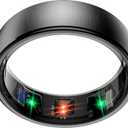 Smart Health Ring Sleep Health Tracker for Women Men with Heart Rate, Blood Oxygen, Sleep Monitor, Steps, Calories, 5ATM Waterproof for iPhone/ Android, No Subscription Fee(Black, 8#)