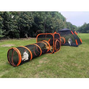 4 in 1 Pet Cat and Dog Tunnel Tent Foldable Pet Tent Outdoor Pop Up Pet Playpen Cage Fences House (Styles 4)