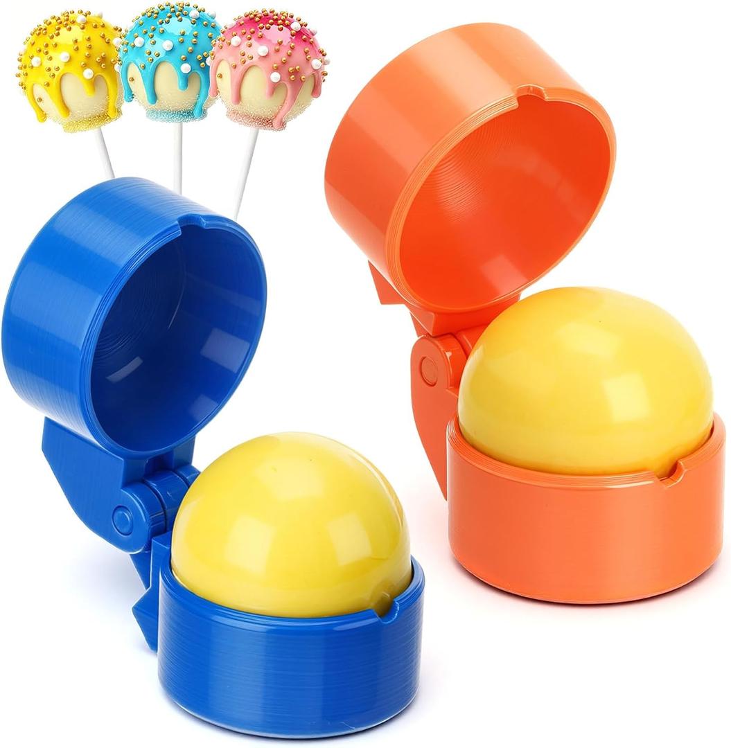 Large-sized 2 Pcs Round Cake Pop Mold Press Set, Valentine's Day Circle Cake Pop Cutter and Pusher, Baking Tools Accessories for Home Baking, Birthday Parties, Wedding Desserts