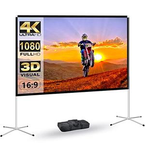 LEJIADA Portable Projector Screen 60inch,Movie Projection Screen,Indoor Projector Screen and Stand, 16:9 Projector Screen 4K HD Wrinkle-Free Lightweight