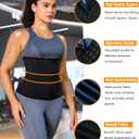 LEINIDINA Womens Waist Trainer Corset with Zipper Sweat Waist Trimmer for Women Workout Belt Corset Shapewear (Black)
