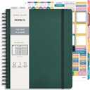 POPRUN Teacher Lesson Planner 2026-2027, (Letter Size - 8.5'' x 11'') Academic Planner July 2026 - June 2027 with Gradebook & Color Monthly Tabs, Thick Paper, 2-Sided Pocket, Leather Cover, Evergreen