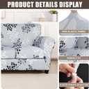SearchI Stretch Sofa Cover Printed Couch Covers, Floral Pattern 2 Piece Armchair Slipcover with Separate Chair Cushion Cover, Washable Furniture Protector for Living Room(Armchair,Leaf Pattern)