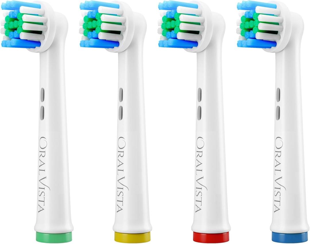 Compatible with Braun Oral B Replacement Heads, 4 Pack Oral B Refill Brush Heads, Braun Replacement Heads for Sensitive Gums and Deep Cleaning