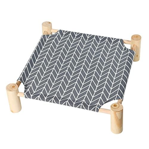 Patas Lague Cat and Dog Hammock Bed for Small Dogs, Brethable Wooden Cat Pet Rabbit Elevated Cooling Outdoor Bed Cots Furniture for All Seasons Arrow