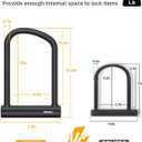 NDakter Large Bike Locks Heavy Duty Anti Theft, 18mm Thick, Motorcycle Wheel Lock with 3 Keys, for Ebike, Escooter, Fat-Tire and Dirt-Bike