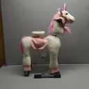 JoJoPooNy Ride on Unicorn Toys for Girls, Ride on Horse Riding Pony for Children 3-6 Years Old, Rideable Plush Walking Horse Animal with Wheels