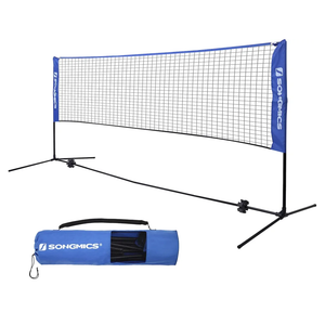 SONGMICS 3m Portable Tennis Badminton Net with Height Adjustable and Transport Bag Blue