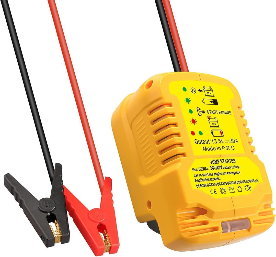 Car Jump Starter for Dewalt Battery 18V 20V 60V, Jumping Starter for 12V Car Up to 3.5L Gas or 3.5L Diesel Engine, with 11AWG Cable and Clamp Kit (Battery Not Included)