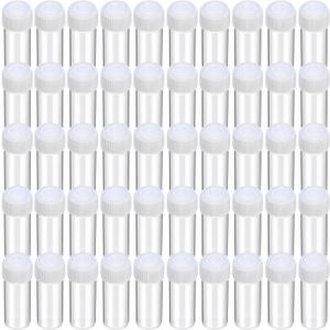 Lallisa 300 Pcs 5 ml Small Plastic Bottles Empty Pill Bottles Clear Vials with Caps Small Sample Lab Plastic Test Tubes for Travel Storage Portable Lab Supplies