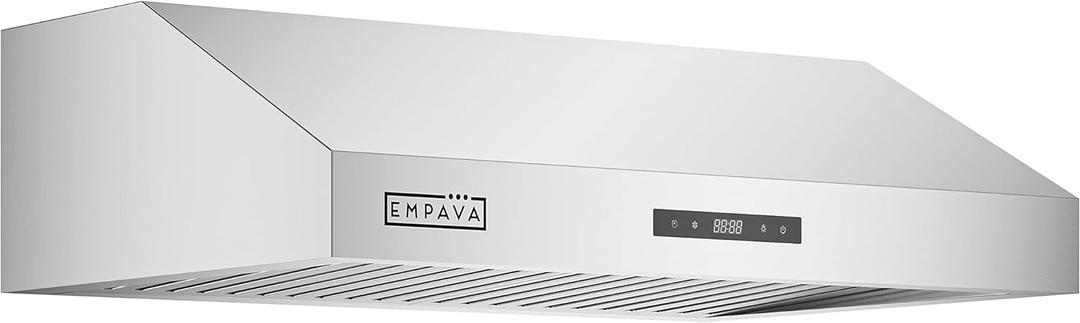 Empava Under Cabinet Range Hood, Ducted/Ductless(Charcoal-filter Sold Separately), Touch Control, 3-Speed, 400 CFM Stainless Steel, 30 in. RH07