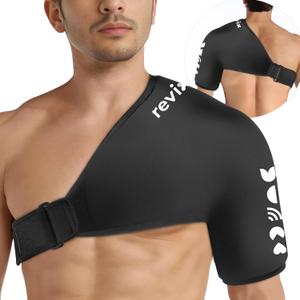 REVIX XL Shoulder Ice Pack for Rotator Cuff and Arm, Reusable Large Cold Gel Wrap with Compression, Quick-On & Quick-Off Design, Flexible Fit for Sports Recovery, Workout Relief, and Everyday Comfort