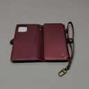 Defencase Compatible with iPhone 12/Pro Case Wallet with RFID Blocking Card Holder for Women Men, PU Leather Magnetic Snap Flip Zipper Strap Wallet Phone Case Fit for iPhone 12 & 12 Pro 6.1", Burgundy