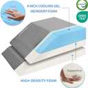 Adjustable Leg Elevation Pillows for Swelling, Cooling Gel Memory Foam Wedge Pillows for After Surgery, Sciatica Back Knee Hip Ankles Pain Relief, Leg Pillows for Sleeping Blood Circulation