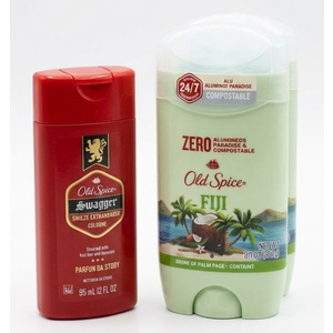 Old Spice Aluminum Free Deodorant for Men, 24/7 Long Lasting Freshness, 24/7 Sweat & Odor Protection, Fiji with Palm Tree Scent Deodorant with TravelSize Swagger Scent Body Wash, 3 oz (Pack of 3)