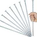 12 Inch Galvanized Landscape Stakes Metal Landscape Edging Anchoring Spikes, Landscape Anchoring Stake for Artificial Turf, Paver Edging, Weed Barrier, Tent, Camping, Carpentry (25)