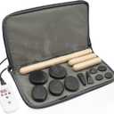 Massage Stones Set with Warmer Kit Hot Rocks Bamboo for Massage Hot Stones Massage Warmer Kit with Temperature Control and Carry Bag for Home Use (11 Stones and 3 Sticks)