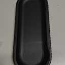 dwellington Wooden Farmhouse Decorative Tray, 12in Rustic Beaded Tray for Living Room Decor, Kitchen Table Dcor, Oval Coffee Table Serving Tray (Black)