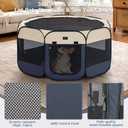 Dog Playpen for Small Dogs & Puppies, 40.55" Portable Indoor Outdoor Puppy Playpen with Bowl, Waterproof Floor, Foldable Pop-Up Pet Pen for Home, Travel & Daily Use