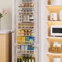 Delamu 9 Tier Over The Door Pantry Organizer, Pantry Organization and Storage, Hanging Spice Rack for Pantry Door Organizer, Metal Pantry Door Shelves for Kitchen Bathroom Laundry Room,15.3" White