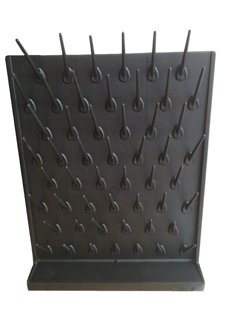 Lab Supply Drying Rack Pegboard Bench-top Wall-Mount Laboratory Glassware 52 Detachable Pegs Lab Drying Draining Rack Cleaning Equipment (Black) (52pegs, Black)