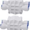 DIGITEN 1/4" Automatic Shut-Off Valve with Quick-Connect Fittings For RO Reverse Osmosis(Pack of 2)