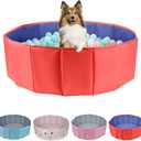 Dog Ball Pit, Foldable Ball Pit for Dog, Balls Pit for Dogs, Balls Pit for All Types of Dogs, Suitable for Indoor and Outdoor Activities (39.37inches in Diameter, Red,No Ball Included)