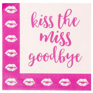 Kiss the Miss Paper Napkins for Bachelorette Parties (6.5 x 6.5 In, 150 Pieces) 5 Pack