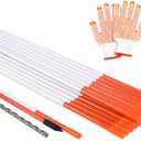 COLOtime 58 Inch Approx 5FT Driveway Markers with Reflective Tape 5/16 Inch Fiberglass Snow Stakes Driveway Reflectors for Snow Plowing 20 Pack