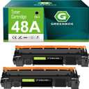 GREENBOX Compatible Toner Cartridge Replacement for HP CF248A 48A Laserjet Pro M15w M15a M16a M16w Laserjet MFP M28w M28a M29a MFP M29w 248A Printer Toner (Black 2 Pack)