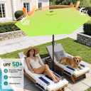 AreShark 7.5FT Patio Umbrella Table Market Umbrella with 6 Sturdy Ribs, Button Tilt/Crank Heavy-Duty Round Outdoor Umbrellas for Garden, Deck, Backyard,and Pool, Apple Green