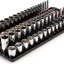 TEKTON 3/8 Inch Drive 6-Point Socket Set with Rails, 68-Piece (1/4-1 in., 6-24 mm) | SHD91220