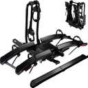 Foldable Electric Bike Rack Hitch Mount with Ramp for 2" Receiver, 2 Bike Rack for Car, Up to 4 Fat Tire, 136 lbs Capacity, with Locks, Tiltable, Wheels for Easy Transport
