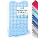 SlipX Solutions 39"x16" Power Grip Non Slip Bathtub Shower Mat, Lt Blue