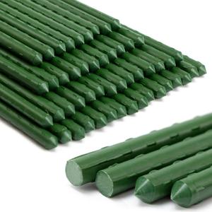 Garden Stakes 48'' Plant Sticks, 50PCS Plastic Coated Steel 4ft Plant Stakes Support for Growing Climbing Plants, Tomato Stakes Gardening Supplies