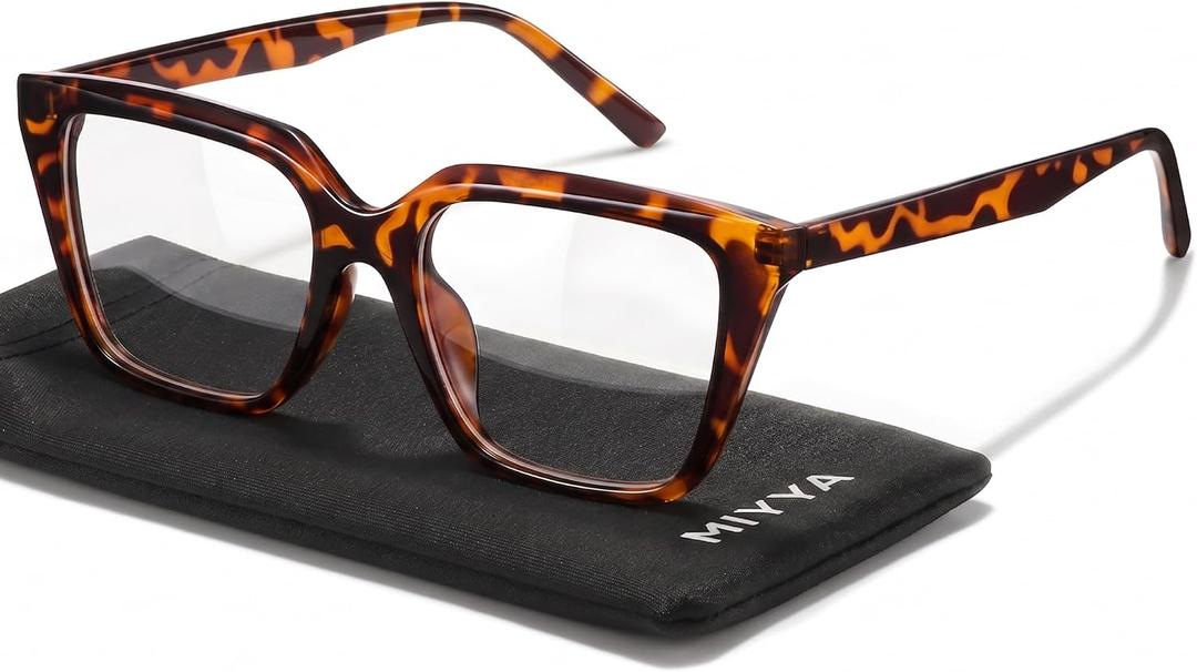 miyya Blue Light Glasses for Women - Oversized UV & Blue Light Blocker Chunky Frames, Stylish Eyewear Access