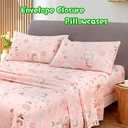 JSD Pink Unicorn Kids Sheet Set Twin Size, 3 Piece Girls Rainbow Printed Microfiber Bed Sheets Deep Pocket
