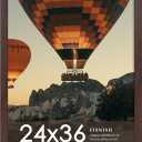 24x36 Poster Frame Walnut Woodgrain, Poster Frames 24 x 36 inches or 24x36 Picture Frames with HD Plexiglass Durable and Scratch-proof for Horizontal or Vertical Wall Mounting, 1 Pack