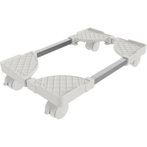 Computer Tower Stand, Adjustable Mobile CPU Stand Fits Most PC Tower, Desktop CPU Holder with 4 Rolling Caster Wheels, PC Floor Cart Riser Gaming Desk Accessories (White)