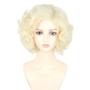Women's Wigs Short Curly Blonde Wigs for Women 1920s Vintage Wigs Halloween Costume Theme Party Wig