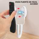 UKCOCO 4 Pcs Magnetic Remote Control Holder with Cord, Retractable Remote Control Tether with Spring Ropes, Wall-Mount with Adhesive, Anti-Loss