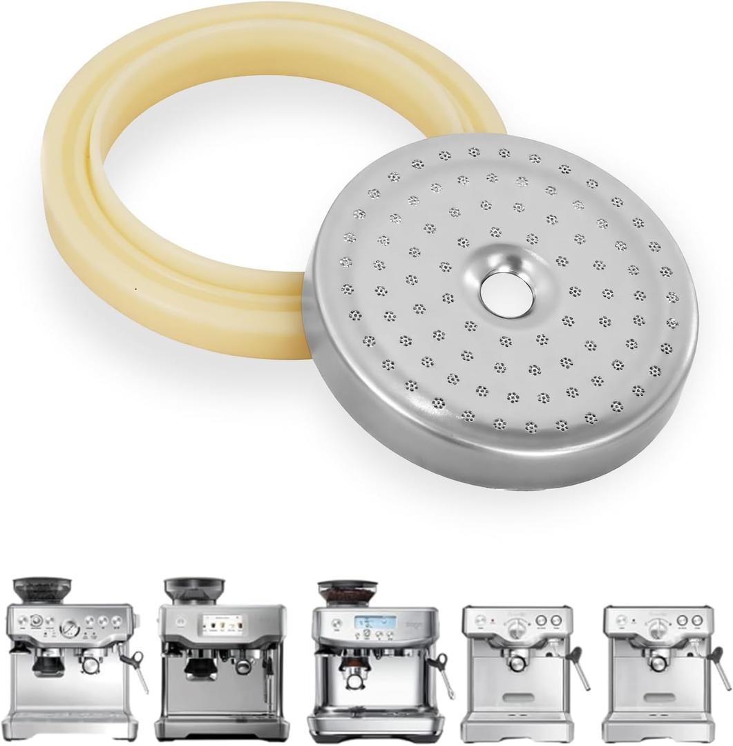 Precision Shower Screen with 54mm Food Grade Silicone Gasket, Espresso Machine Replacement Parts Compatible with All 800 Series 54mm Breville Espresso Machine and Sage Espresso Machines