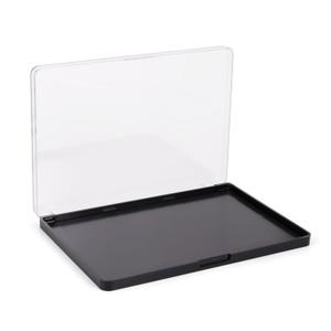 Large Empty Magnetic Eyeshadow Palette with Clear Top, Travel Makeup Organizer with 40Pcs Adhesive Metal Stickers For DIY Your Own Powder Palette (Large Palette - 7.87x5.51)