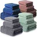 Mixweer 16 Pieces Bath Towels Sets Quick Dry Towel Set for Bathroom Included 4 Bath Towels 4 Hand Towels and 8 Washcloths Absorbent Bath Towel Sets Coral Velvet Towel for Shower Spa Hotel(Dark Color)
