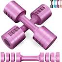 EAST MOUNT Adjustable Dumbbells 5 lb Dumbbells Set of 2 / Pair 10 lb Total Free Weights 6 in 1 Women Hand Weights for Home,Office,Gym Exercise Training 2lb 3lb 4lb 5lb Fast Adjust (Purple)